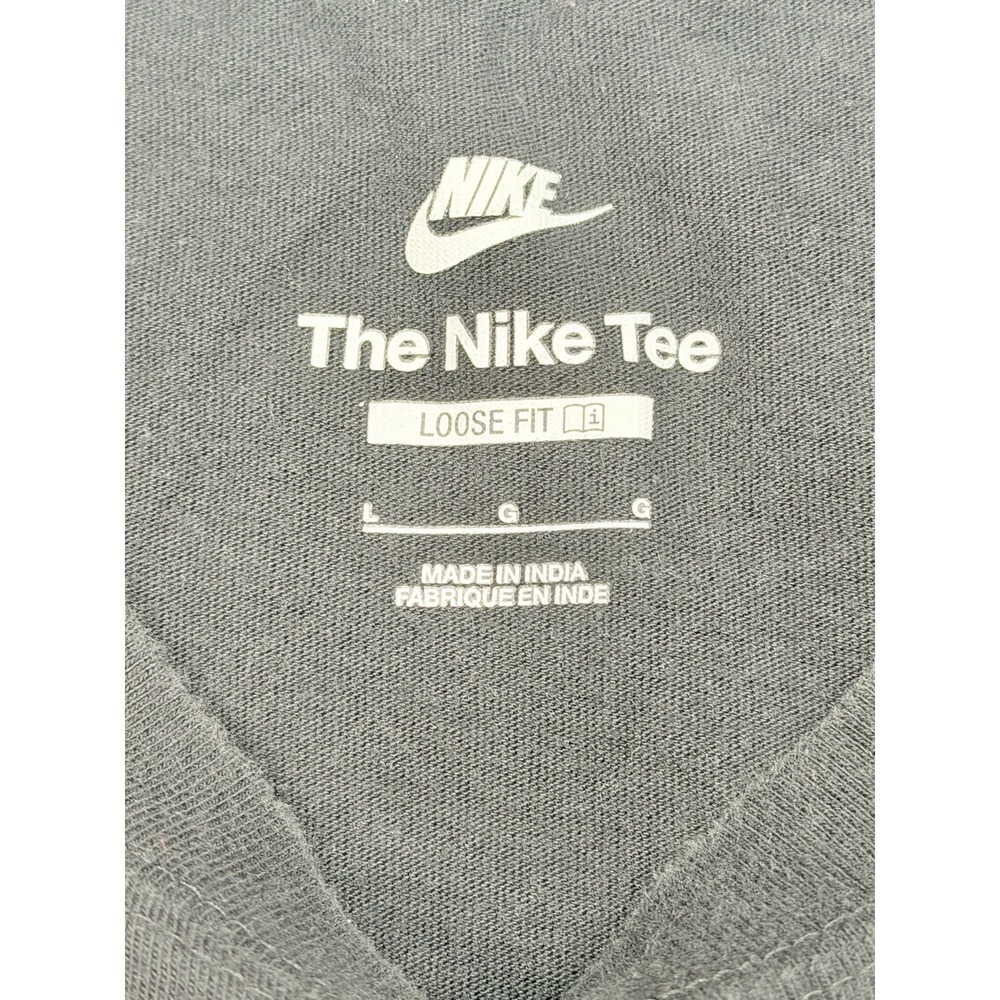 Nike Sportswear Sneaker Logo T Shirt Black Men's Large Loose Fit Embroidered - Picture 3 of 6